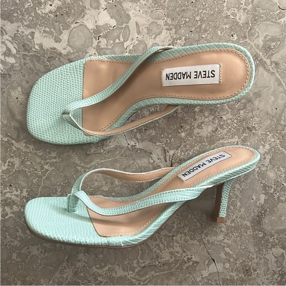 Steve Madden Shoes - Steve Madden Melrose Stiletto Mint Green Heels Open Toe Women’s Size 9.5